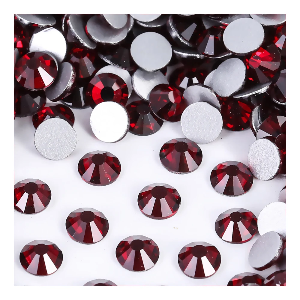 

Dark Siam ss3-ss30 sparkling Art nail flat back Non Hot Fix rhinestones crystal strass diamond glitter stone for DIY garment