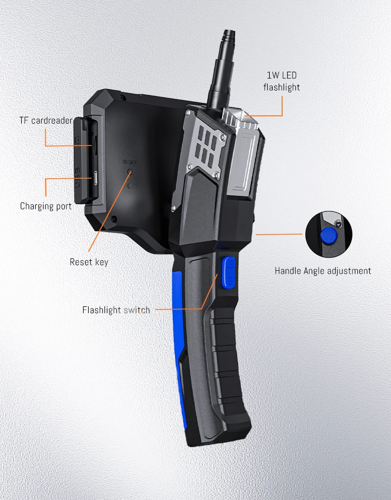 5-Zoll-IPS-Bildschirm 2MP 1080P Tris-Objektiv Seitenansicht Industrie-Endoskopkamera CMOS Endoskop Inspektion Otoskop Digitalmikroskop – Detail 14