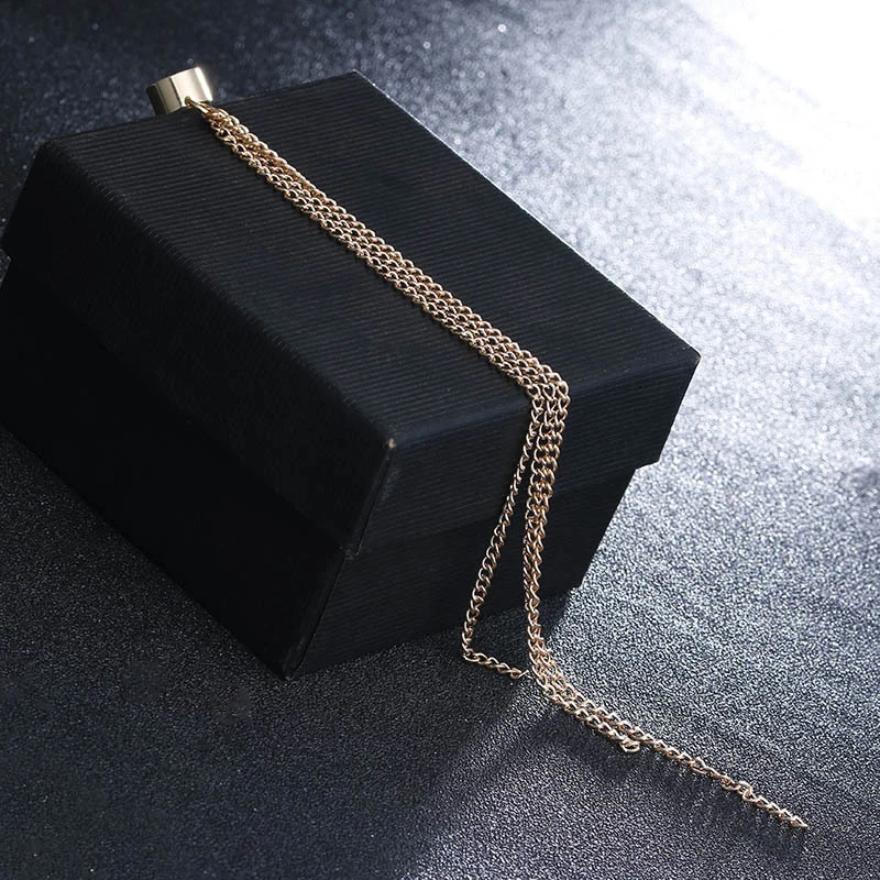 Earring Clip Tassel Trendy Chic Statement Piece Long Chain Earrings Popular Gold/silver Color Eye-catching Fashionable Ear Cuff ear clip earrings clip earrings ear accessories
