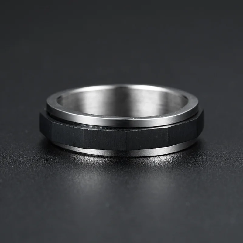 Anxiety Fidget Rings For Men Homme Stainless Steel Spinner Minimalist Rhombus Section Couple Ring Lover Gift Engagement wedding rings finger rings engagement rings zircon rings couple rings crystal rings stainless steel rings metal rings fidget rings
