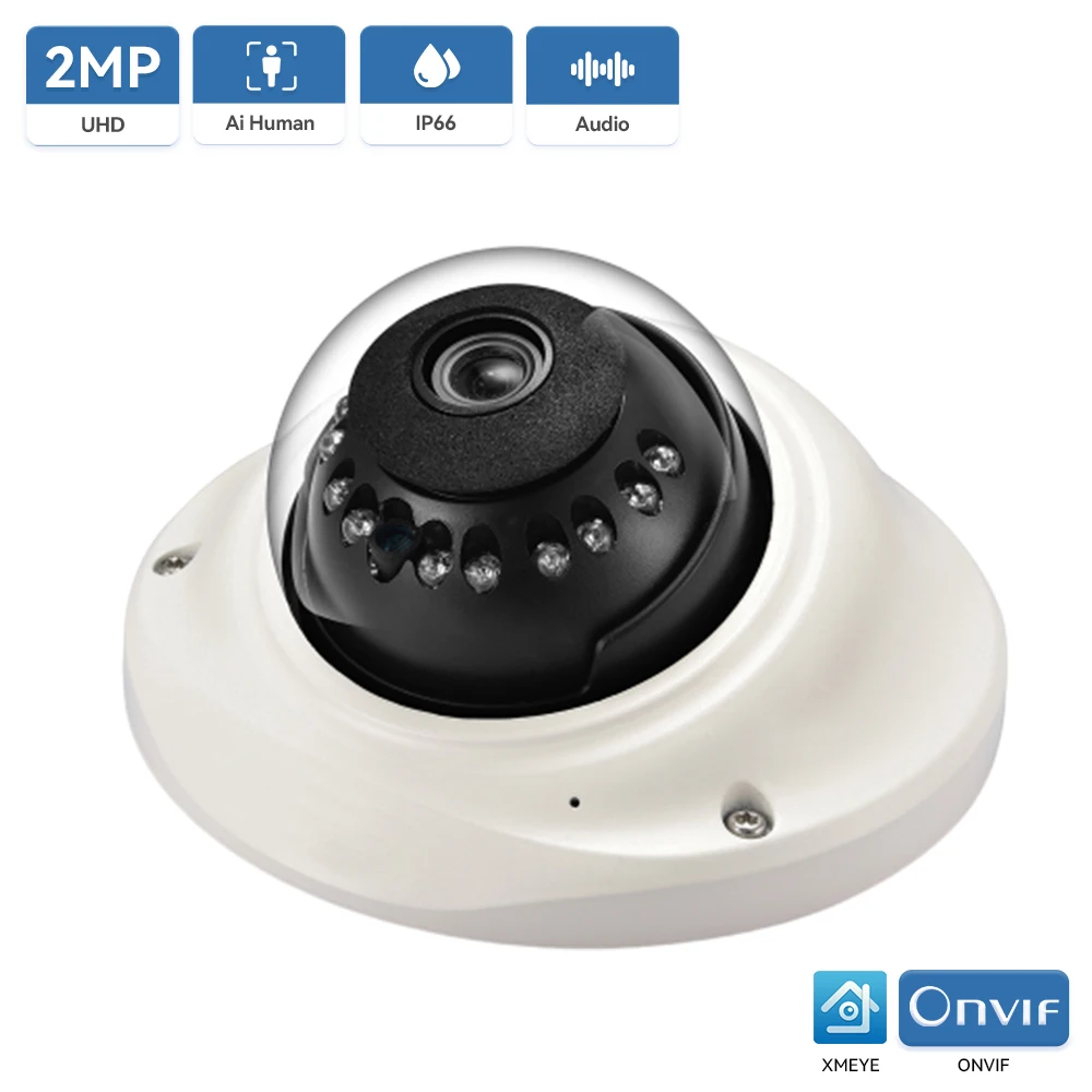 

Hamrolte IP Camera H.265 SONY IMX307 Senor 1080P Vandal-proof Dome Camera Audio Record Motion Detection ONVIF Video Camera