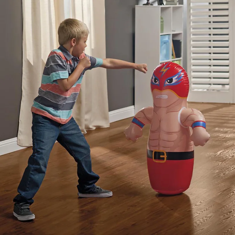 Muñeca de boxeo divertida para niños, juguete inflable de lucha vaso de dibujos animados, para exteriores, CS, Bunker inflable para 3-10 niños - AliExpress Deportes y entretenimiento