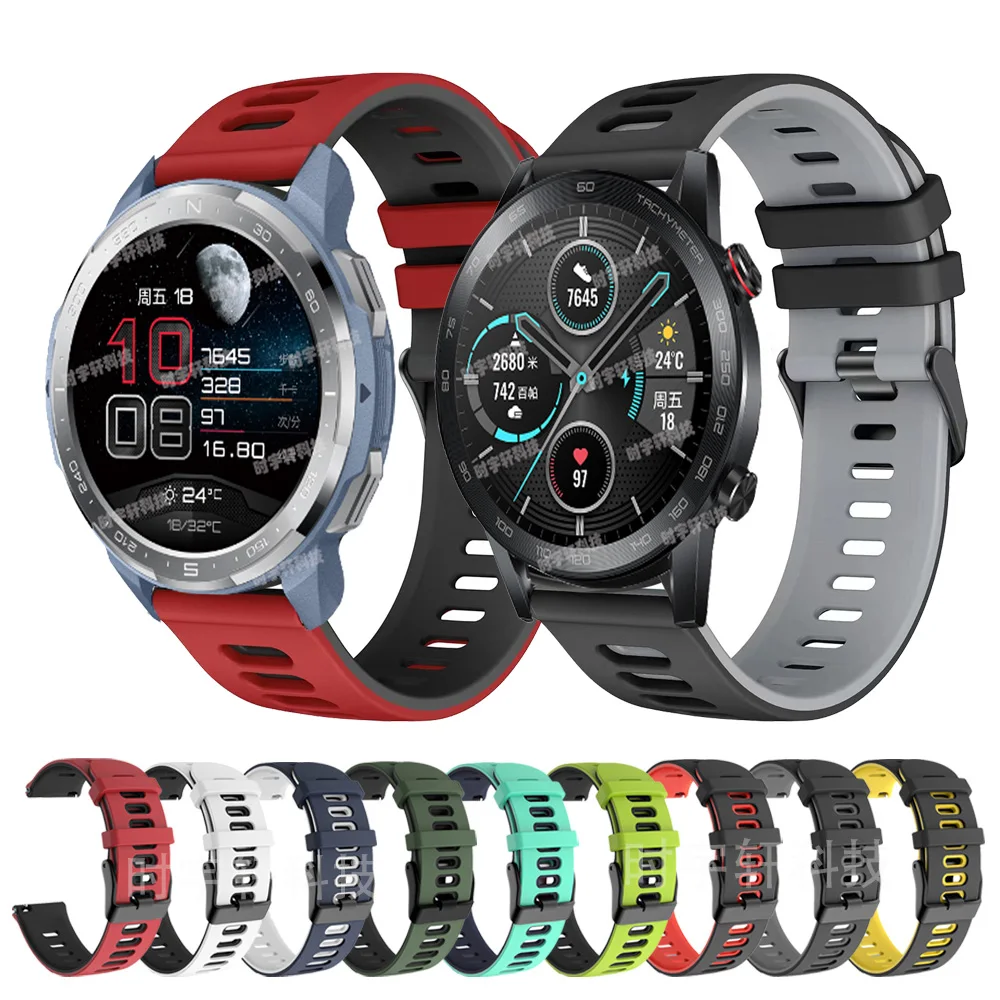 

Ремешок силиконовый для Honor Watch GS 3/GS Pro/4 Pro, быстросъемный браслет для Honor Magic 2 42 мм 46 мм, ES/Huawei GT2, 22 мм 20 мм