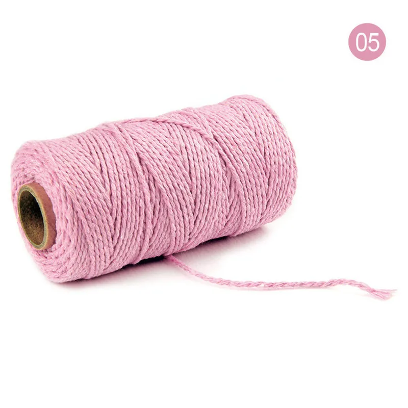 100% Pure Cotton Twisted Cord Rope Crafts Macrame Artisan String baker twine Multicolor Cotton Linen Rope 100yard Home Textiles cotton rope,macrame cord