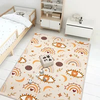 Sun Newborn Rug Bohem Rectangular Toddler Carpet Rainbow Nursery Rugs Eye Boho Infant Mat Anti Slip Crawling Mat for Kid's Room 2