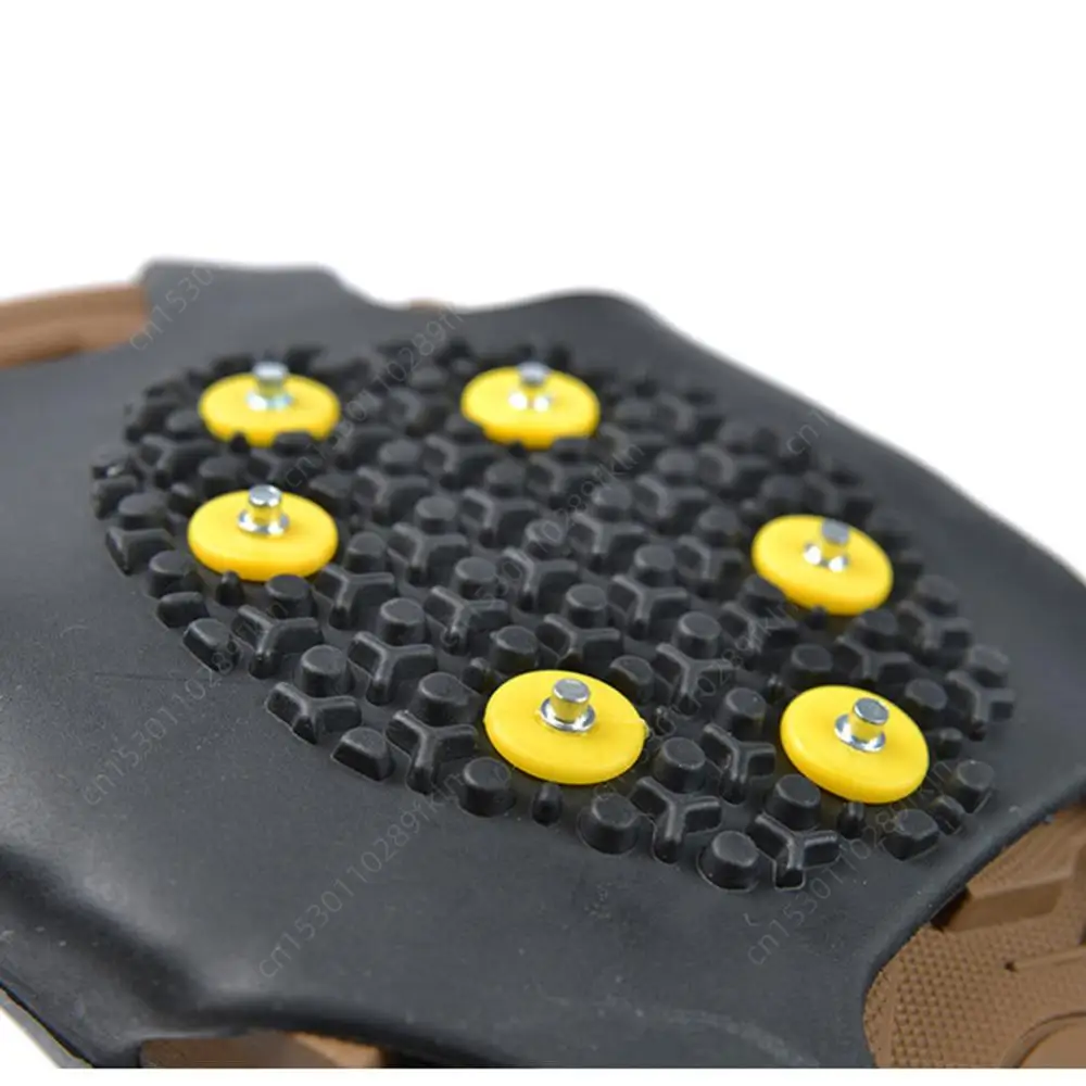 Ice Gripper Spike Climbing Crampons 1Pair 10 Studs Snow Ice Gripper Climbing Shoe Spikes 25-48 Size Anti-Skid Cleats Overshoes
