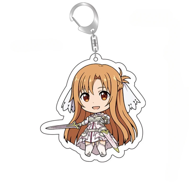 Anime Keychain, Game Keychain: 1pc Sword Art Online SAO Kirito Acrylic Keychain Yuuki Asuna Bag Tag Cos Accessories Asada Shino Plastic Keyrings