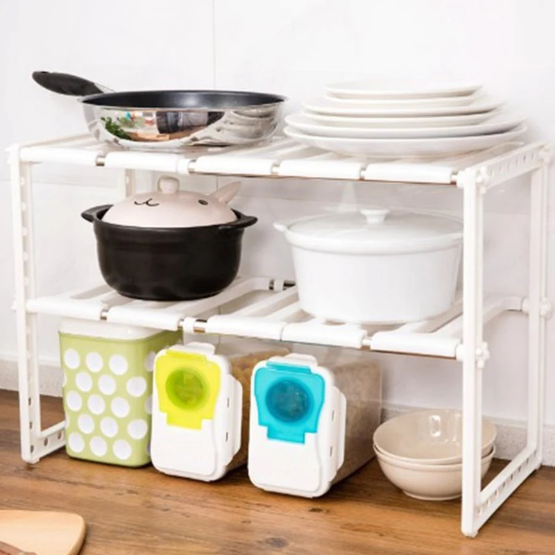 Minimally Designed Kitchen Decoration Scalable Kitchen Sink Storage Rack Cabinet Layered Rack Bathroom Sink Pipe Partition