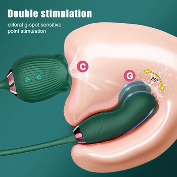 Rose Toy Vibrator Female Dildo for Women Clit Sucker Clitoris Stimulator Mimic Finger Wiggling Adults Goods Sex Toy for Womans 2