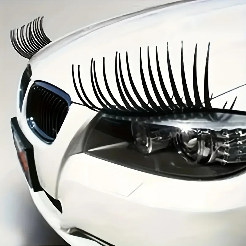 3D Headlights Eyelash Stickers for Car Use Eyelashes Decorative Self-adhesive Style 1 Pair