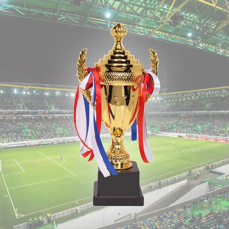 Large Trophy Cup Colorful Ribbon Award For Sports Tournaments Competitions Soccer Football League Match plastic trophy toys
