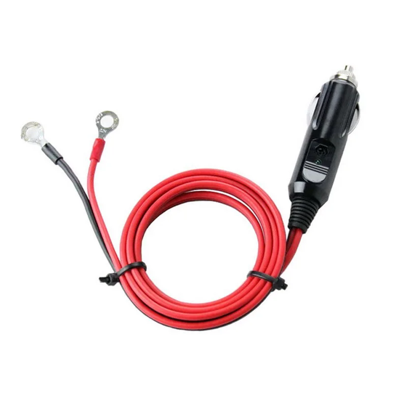 

Adaptador de encendedor cigarrillos de 12V y 15A, enchufe macho, conector mechero coche, cable con luz indicadora LED