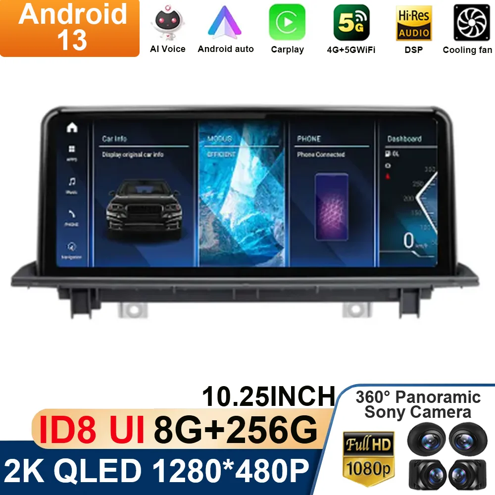 

10.25" Android 13 For BMW X1 F48 2016-2018 NBT EVO System Wireless Carplay 4G WIFI BT Auto Multimedia Player GPS Navigation DSP