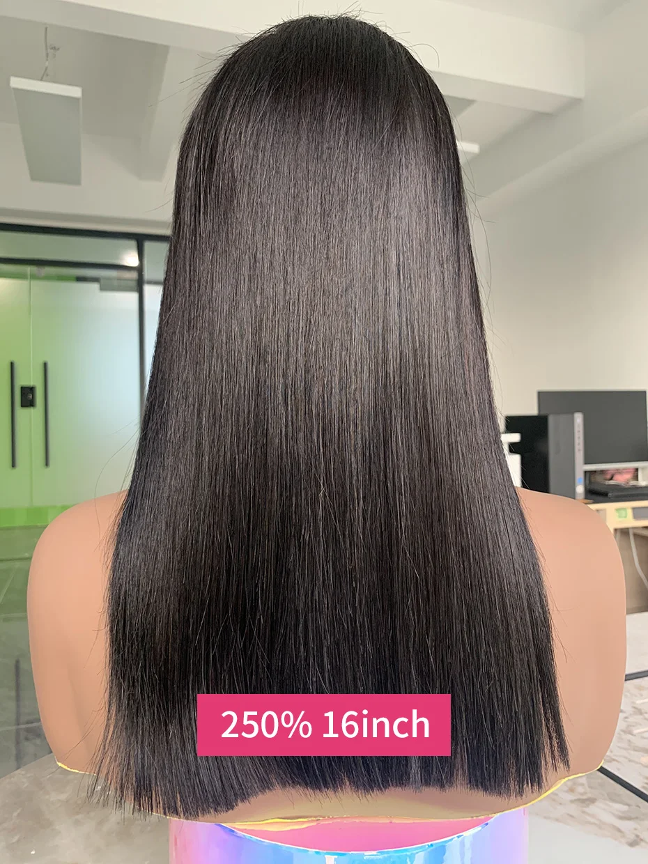 16 18 20 22 inch 250 Density 13x4 13x6 Full Human Hair Wig Raw Vietnamese Double Drawn Bone Straight Human Hair Lace Frontal Wig
