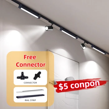 LED 트랙 조명 스포트라이트 스포트라이트 스팟 LED 레일 램프, 상점 홈 침실 110V 레일 포커스 투광 조명, 85-220V 세트, 10 W, 20W