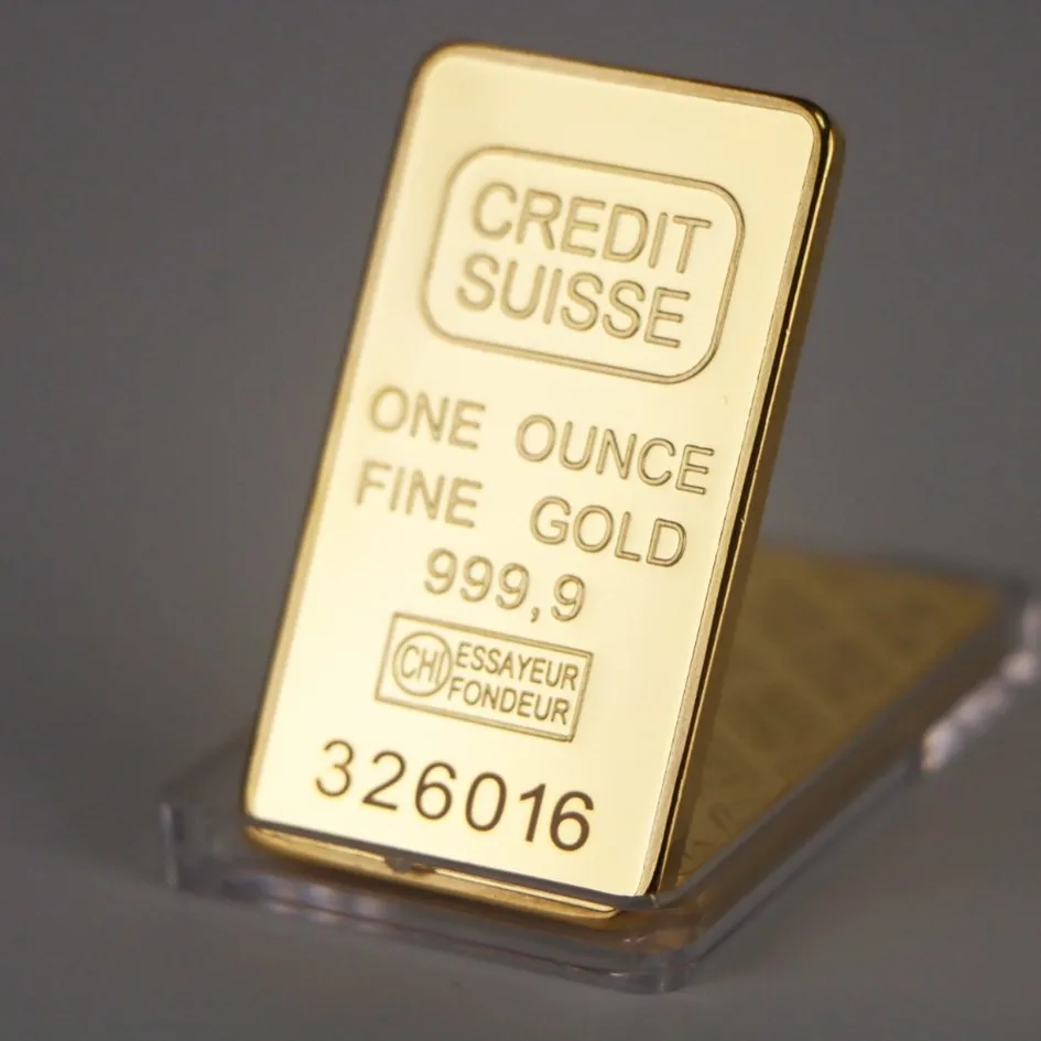 1/2/5/10Pcs One Ounce Suisse Gold Bar Swiss Gold Bars