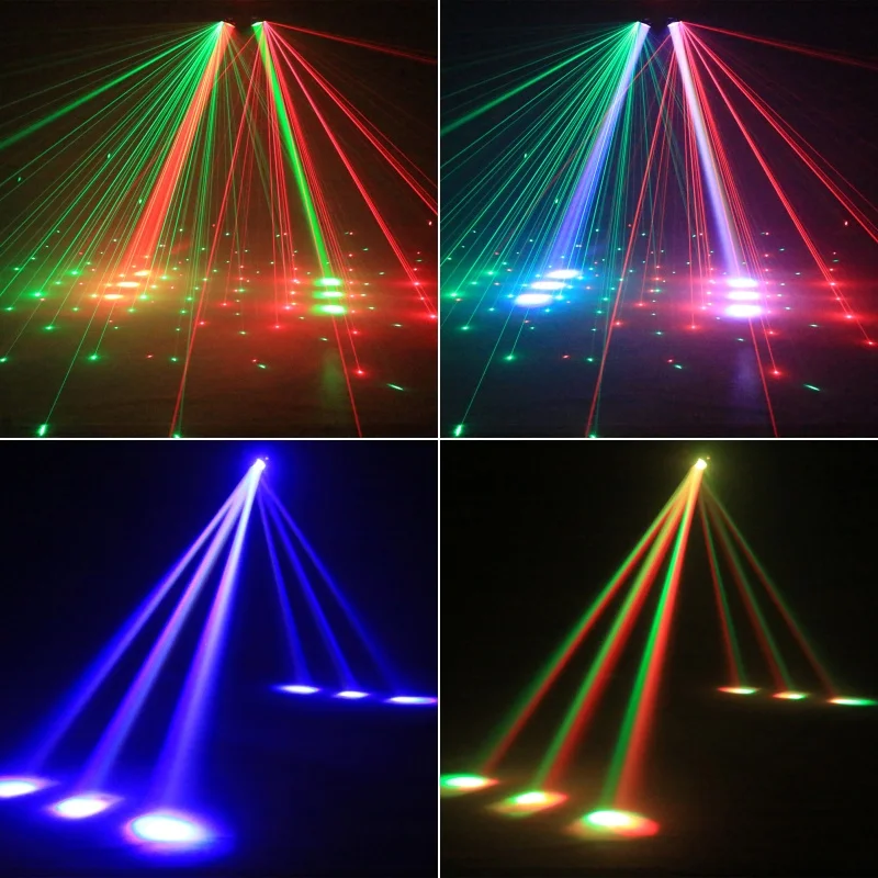 100W RGBW Double Head Moving Head Beam Rotating Light Remote Control RG Laser St