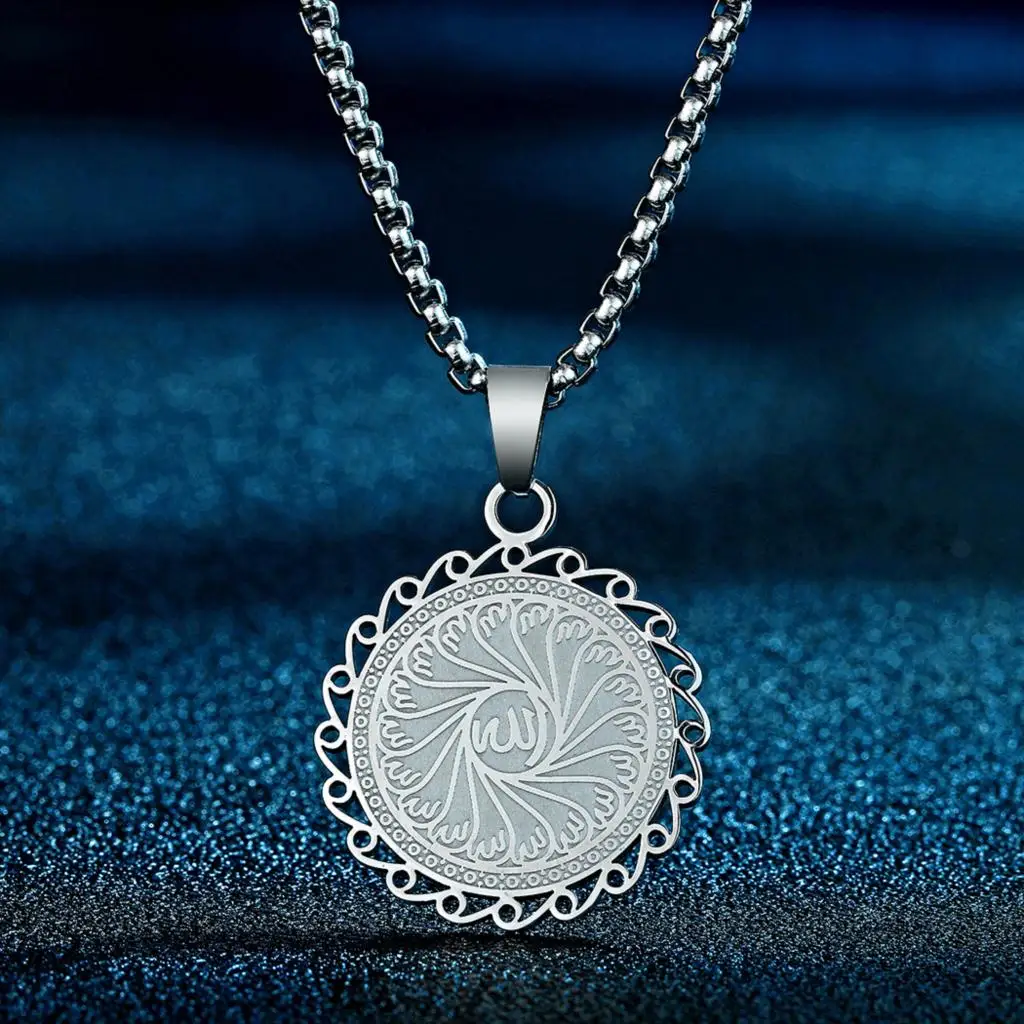 

Kinitial Silver Arabic Pendant, Eastern Ornament Jewelry Silver Islamic Jewelry, Ramadan Jewelry, Unique Muslim Jewelry