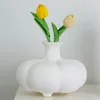 Pumpkin Ceramic Vase White Garlic Flower Vase Abstract Geometric Porcelain Pot Floral Arrangement Accessories Home Decoration 2