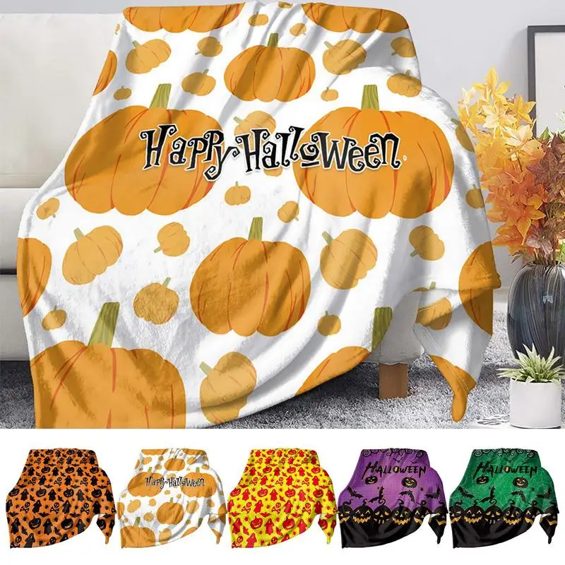 

halloween blanket Pumpkin multi colors blankets & throws viral ghost blanket Home Table Decoration Soft Cover Thick Picnic Mat