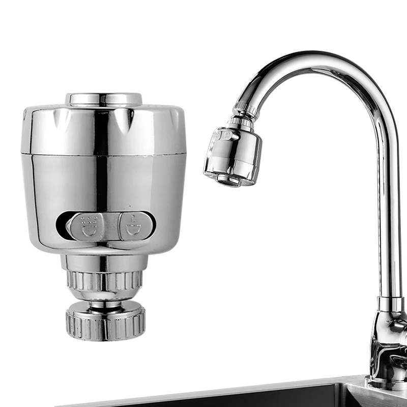 

360 Degree Rotary Innovative Kitchen Faucet Stainless Steel Splash-Proof Universal Tap Shower Water Rotatable Filter