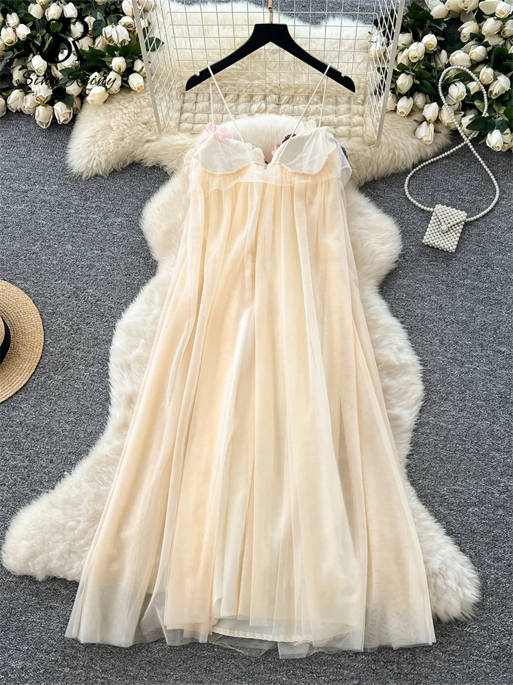 knee length dresses for ladies Mesh Column Dress and Slip main image 0
