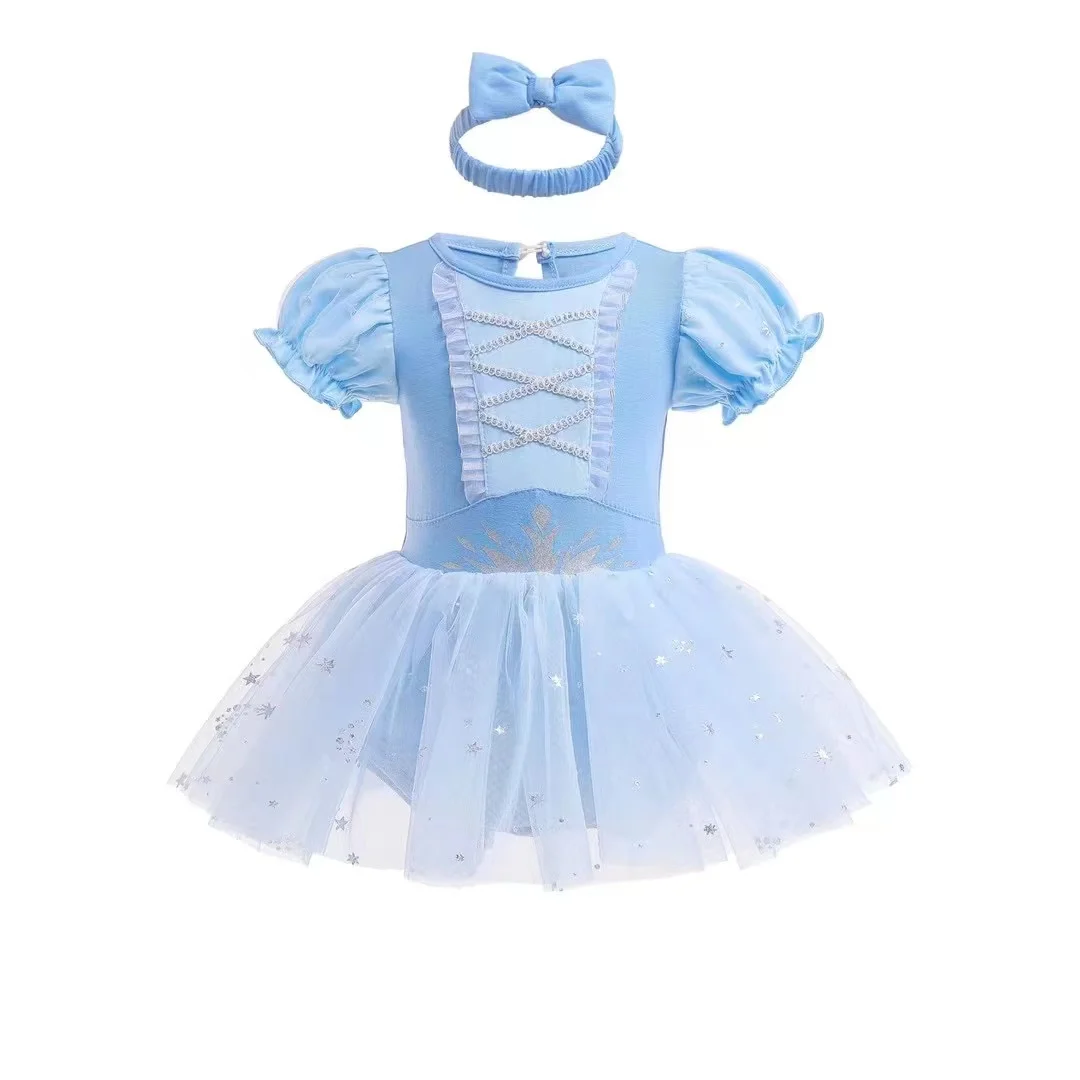 Baby Romper TUTU Dress With Headband Cute Princess Design Baby Girl Clothes Size 3-18M Novelty Design Baby Dress Rompers