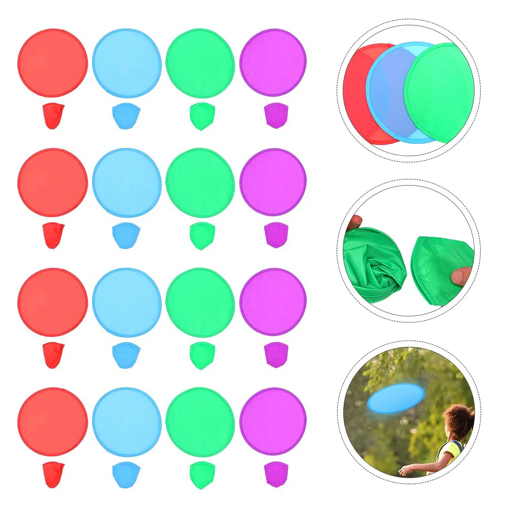 Round Flying Discs Folding Disc Kids Toy Flying Plate Foldable Outdoor Summer Toys Plaything Educational Throwing 16 Pcs flying disc