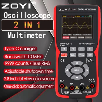ZT 702s 2in1 Digital Oscilloscope Multimeter 9999 Counts  Multimetro Meter 48M/S Waveform Data Storage and ZT-Y is a Multimeter 1