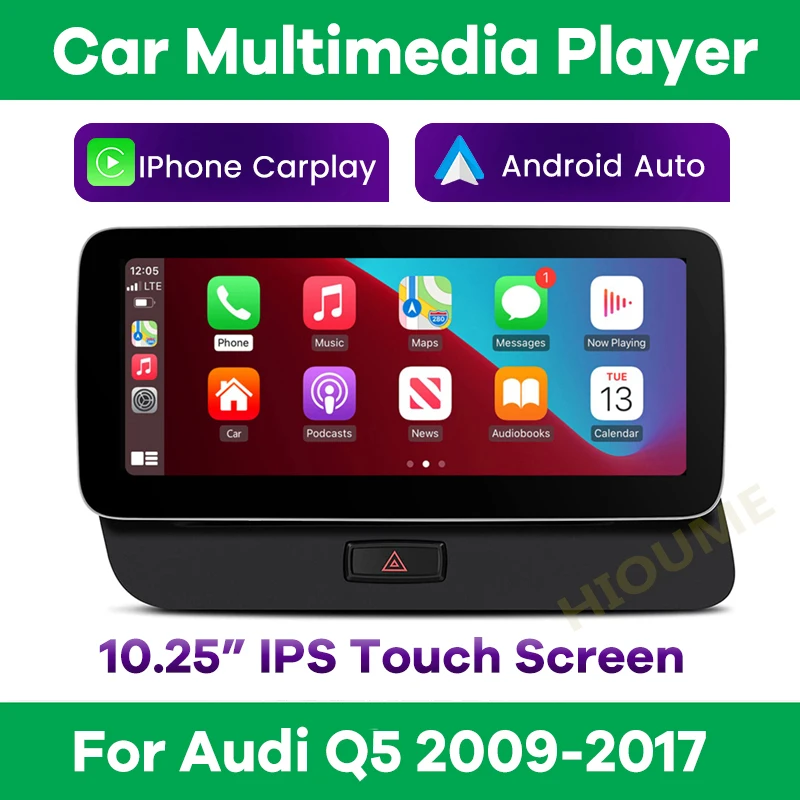 10 25 &quotБеспроводной автомобильный мультимедийный Apple CarPlay Android для Audi Q5 2009-2017 LHD RHD