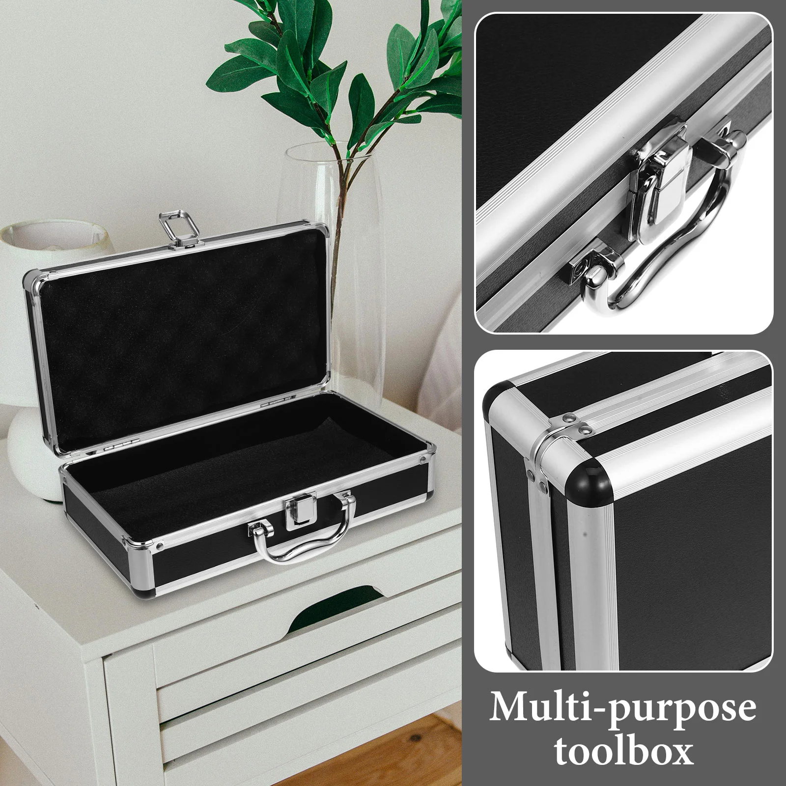 Toolbox Metal Case Boxes Toiletries First Aid Medicine Flannel Tools Container Work Storage Bins with Lids 4
