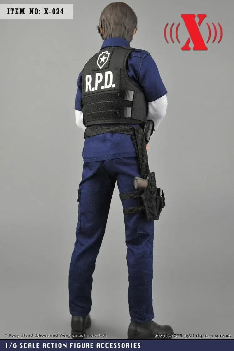 1/6サイズフィギュア用男性用パトロール警察服スーツコスチュームX-024 X-TOYS X-024 1/6 Male Police SWAT Patrol Clothes Bulletproof Vest