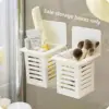 1PC Wall Mounted Toothbrush Holder Set for Bathroom. Spoons and Forks Holder for Kitchen- Space Saving Toothbrush Storage 2