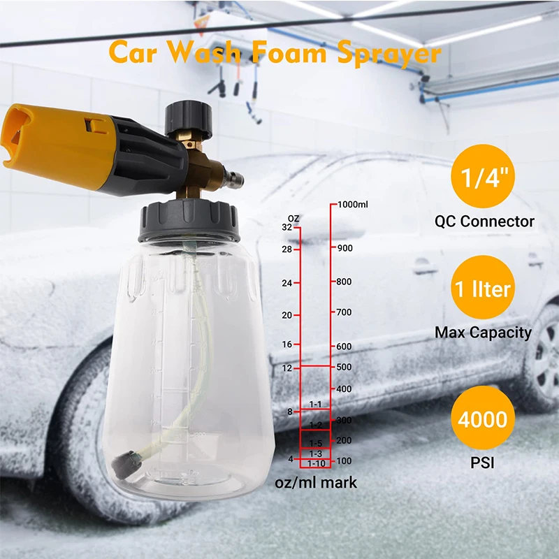 Transparent Foam Sprayer for Karcher High Pressure Pressure Washer Foam  Lance Car Wash with Adapter Foam Cannon Window Cleaning - AliExpress