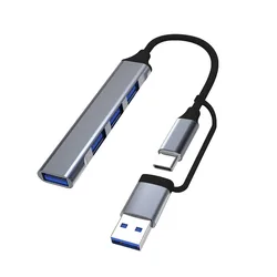 Aluminum 4 - in - 1 USB C Multi - Port Hub with High - Speed USB Connections (4 USB - A)