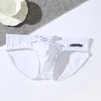 Men's low waist elastic comfortable trendy sexy swimming trunks 2