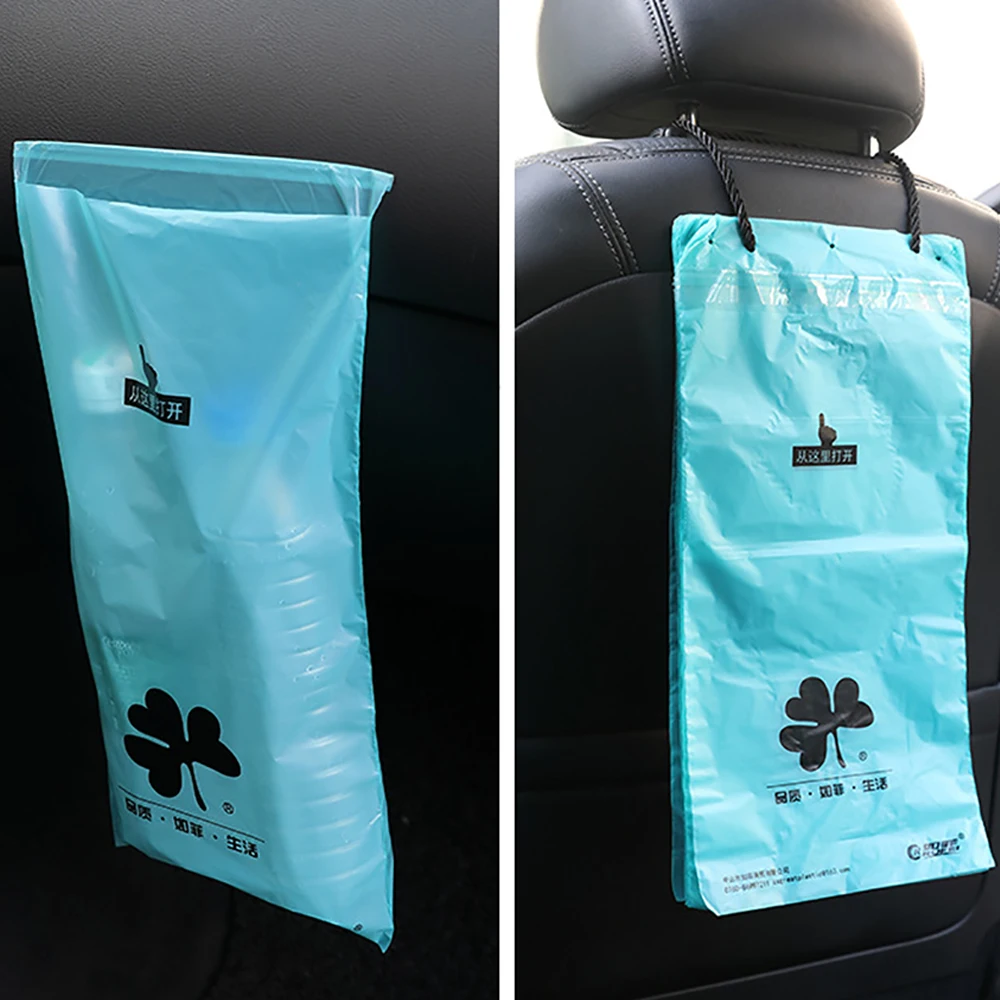 50pcs/Pack Disposable Car Garbage Bag Trash Rubbish Bag Sticking Litter Portable Auto Seat Back Hanging Trash Car Home