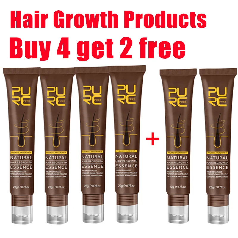 PURC Hair Growth Serum for Men Women Anti Hair Loss Products Scalp Treatment Hair Care Essential Oils purc 10pcs hair growth for men women products ginger hair oil fast grow serum anti loss regrowth scalp treatment hair care