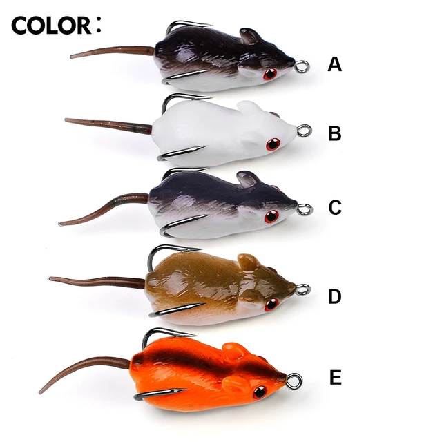 5 Pcs /lot Top Water Fishing 5cm Soft Mouse Mice Rat Lure Bait