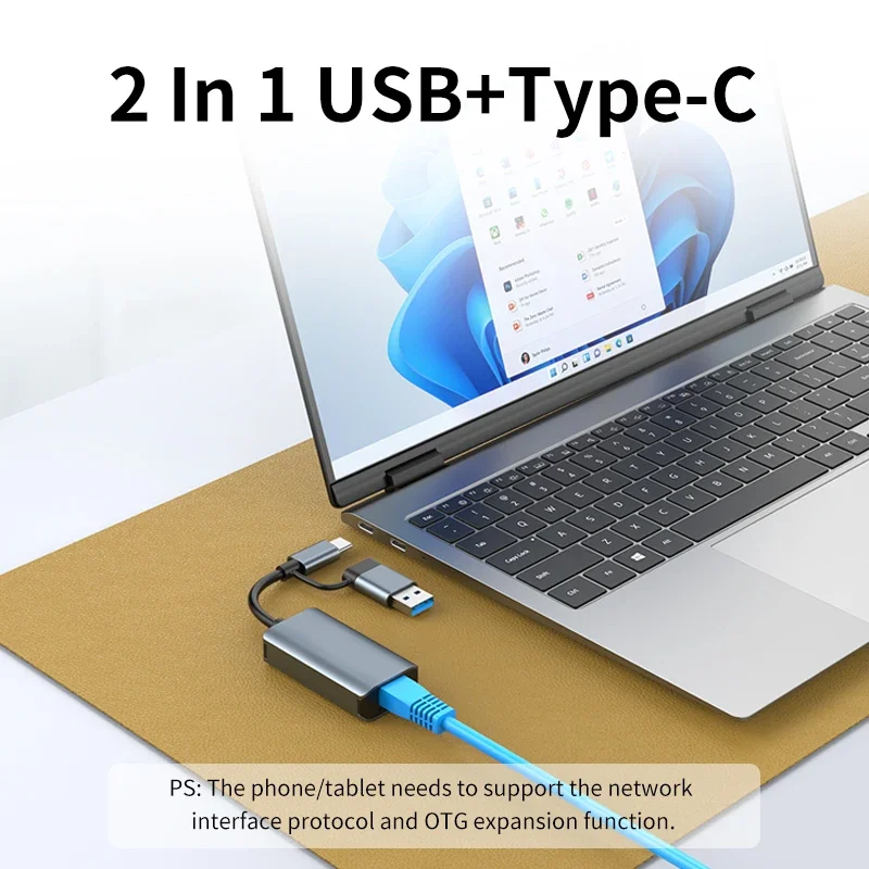 Unnlink 1000Mbps USB 이더넷 어댑터 USB 3.0 유형 C-RJ45 네트워크 카드(Nintendo Switch PC 노트북 TV 박스 인터넷 USB Lan)