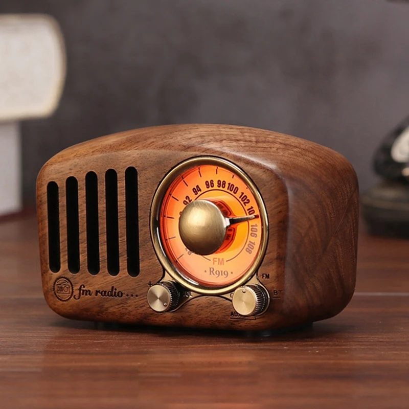 R919 레트로 라디오 블루투스 스피커, FM 라디오, 구식 클래식 스타일, 블루투스, TF 카드 슬롯