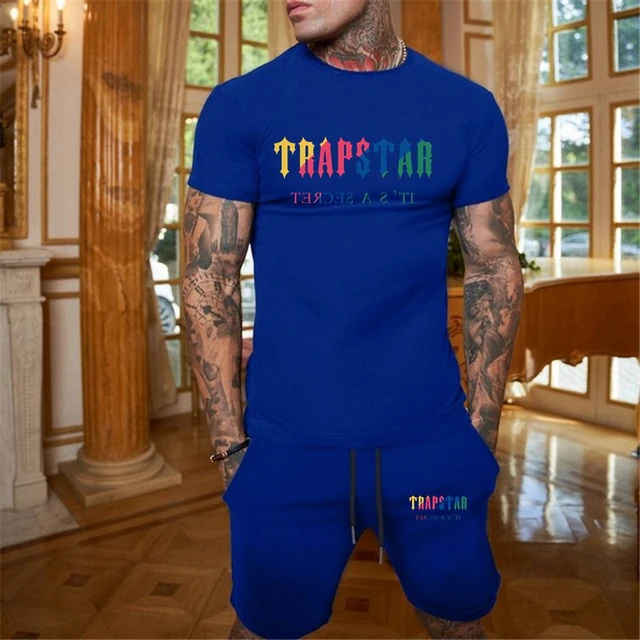 Men's Summer Tracksuit Solid Color Outfits Set Fashion Trapstar  T-shirt+shorts Casual Sports Jogging Suit Outdoor Clothing Male - Men's  Sets - AliExpress