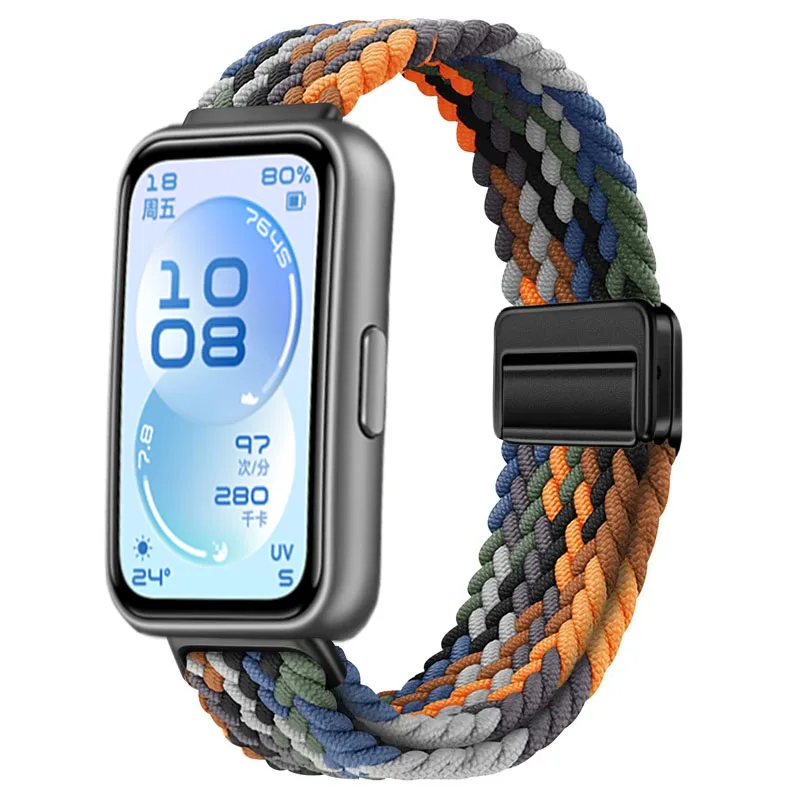 Braided Nylon Loop Strap with Magnetic Buckle for Fitness Tracker Bracelet