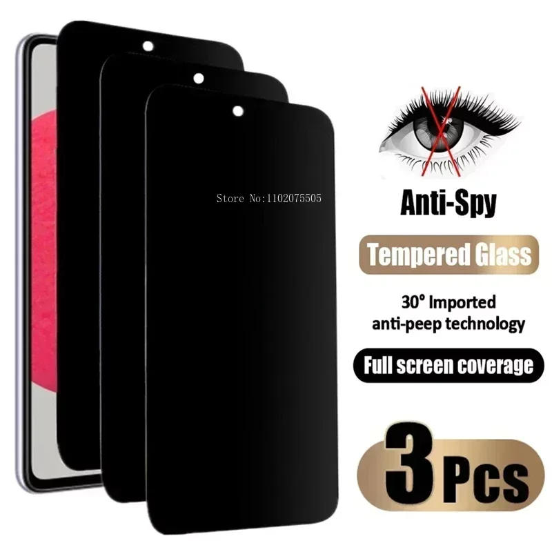 

3PCS Privacy Screen Protector for Samsung Galaxy A54 A34 A52 A12 A13 A14 A51 A73 A72 Anti-spy Glass For Samsung A31 A21S