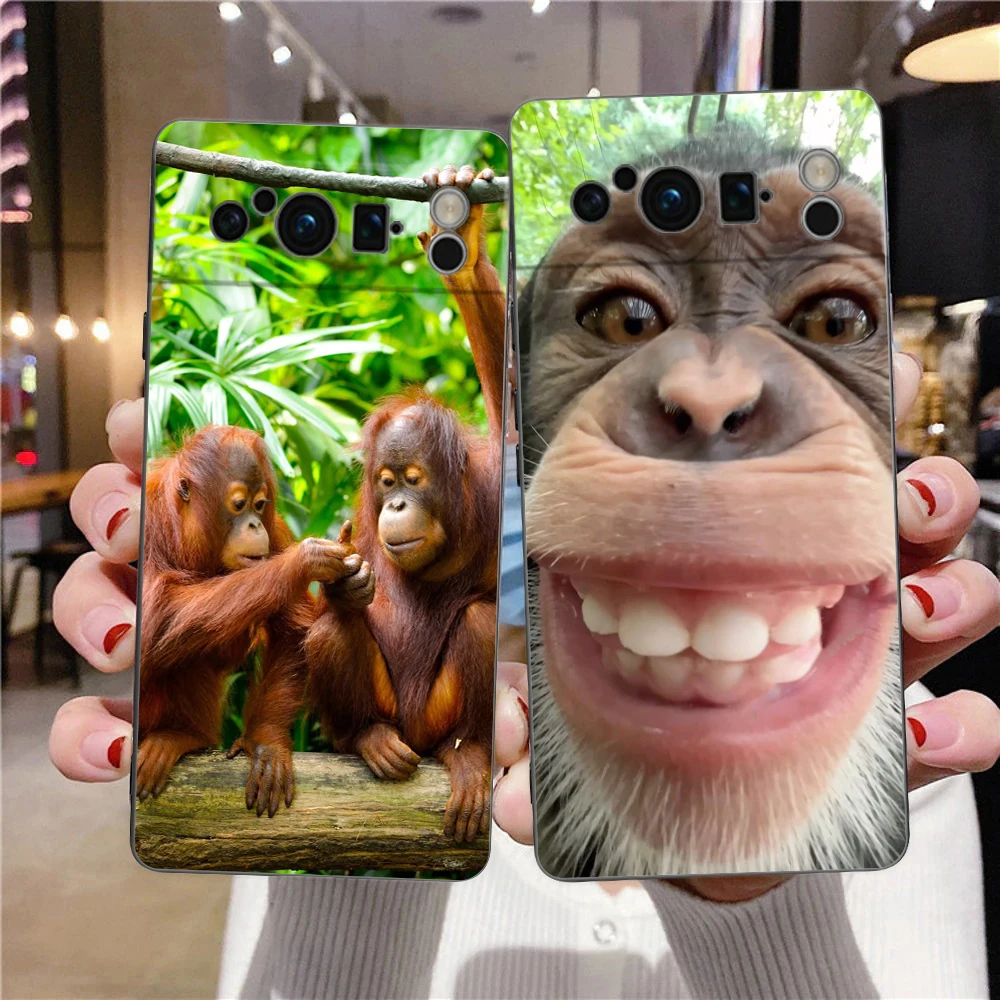 Luxurious Black Soft TPU Monkey Phone Case Cover