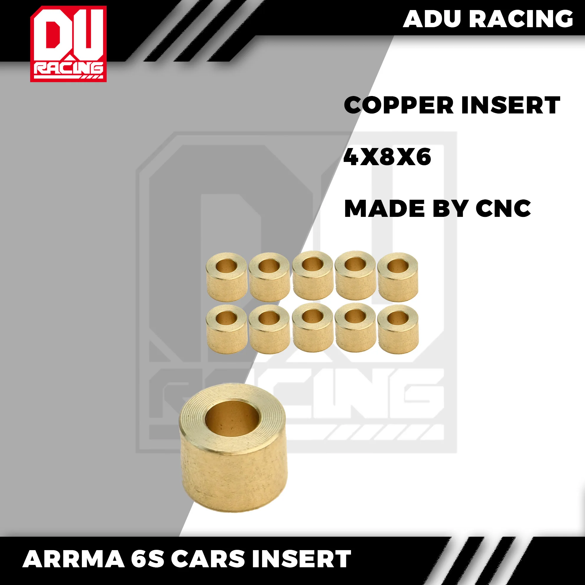 Front Upper Suspension Mount ADU RACING INSERT FOR ADU RACING SUSPENSION MOUNT WITH ARRMA 6S 1/8 AND 1/7