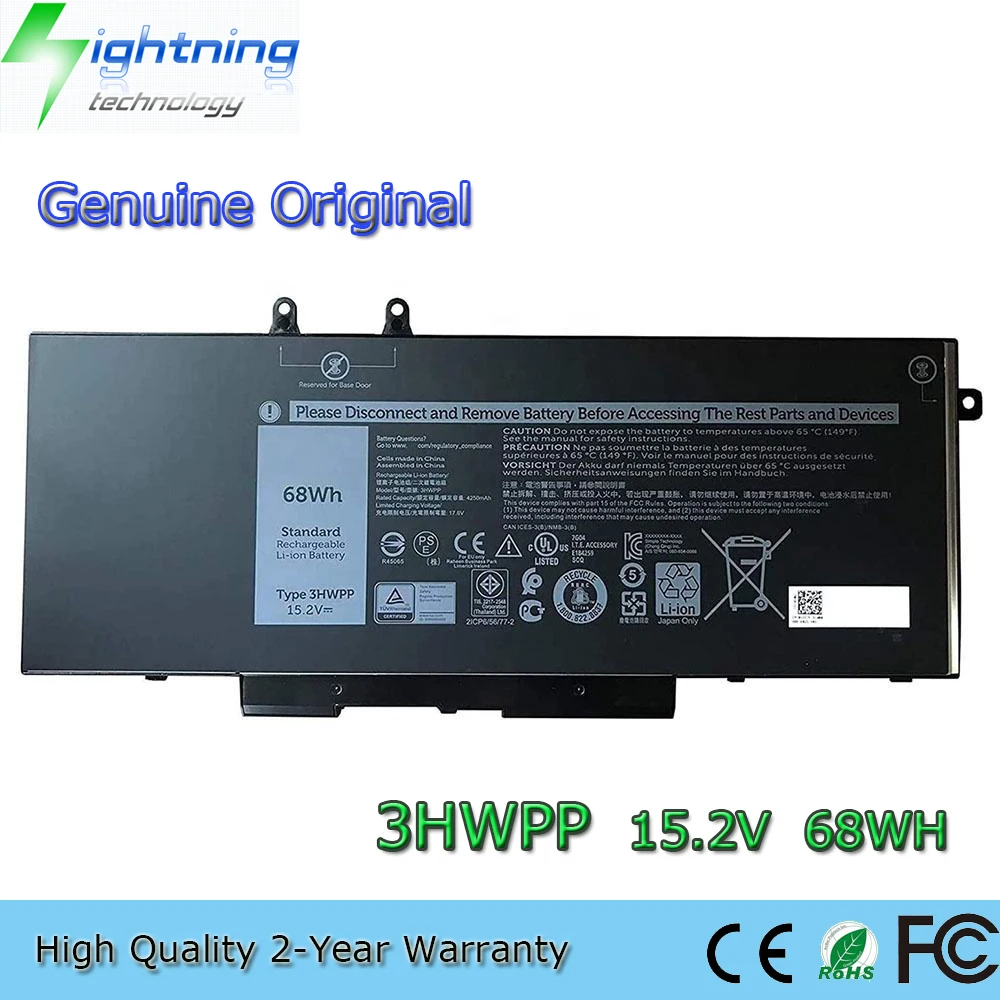 Nuova Batteria Originale Originale 3Hwpp 15.2V 68Wh Per Laptop Per Dell Latitude 5401 Precision 3541 Inspiron 17 7500