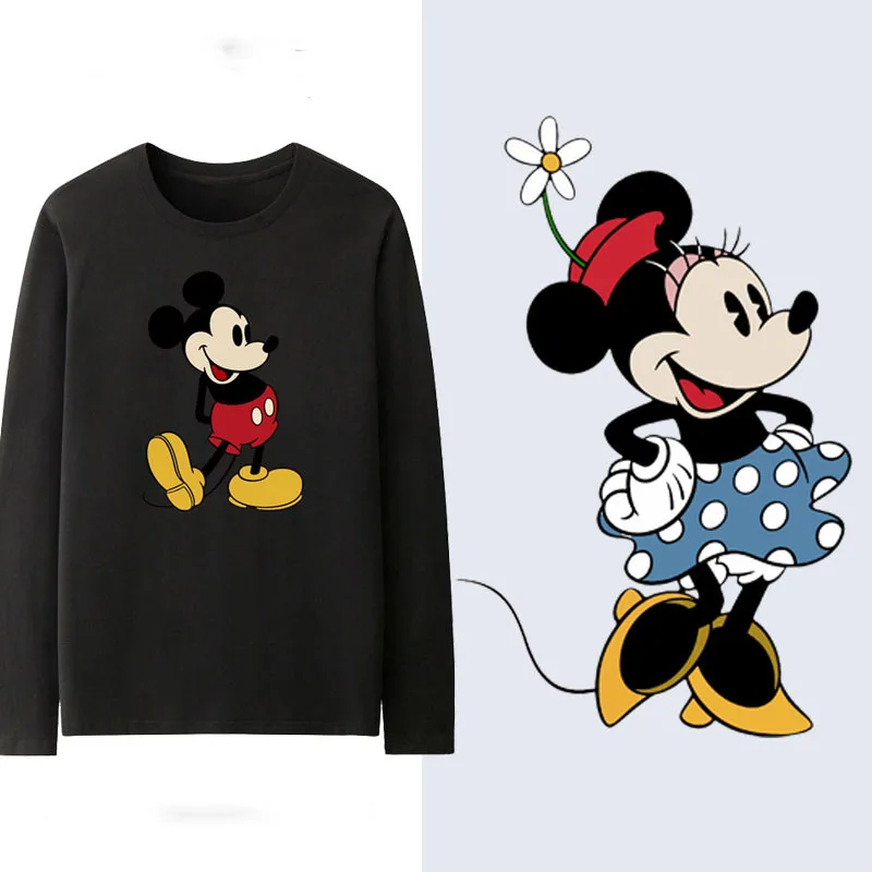 

Mickey Minnie Different Couple Wear Autumn Long Sleeve T-Shirt Women's Trend ins Cotton Disney Couple Wear