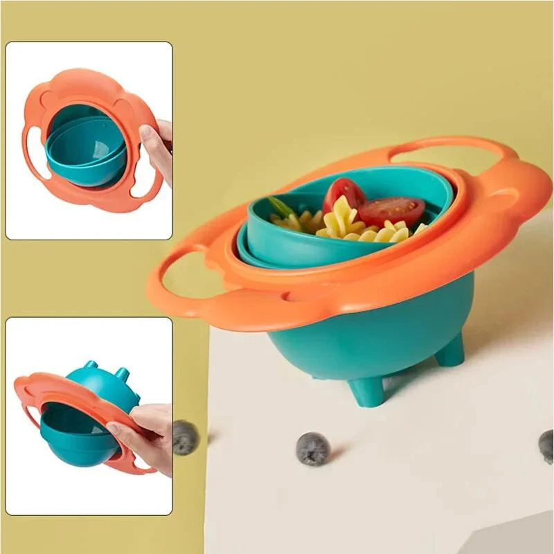 Baby Gyro Bowl Rotary Balance Spill-Proof Feeding Dishes Kids Plate rotary feeding bowl