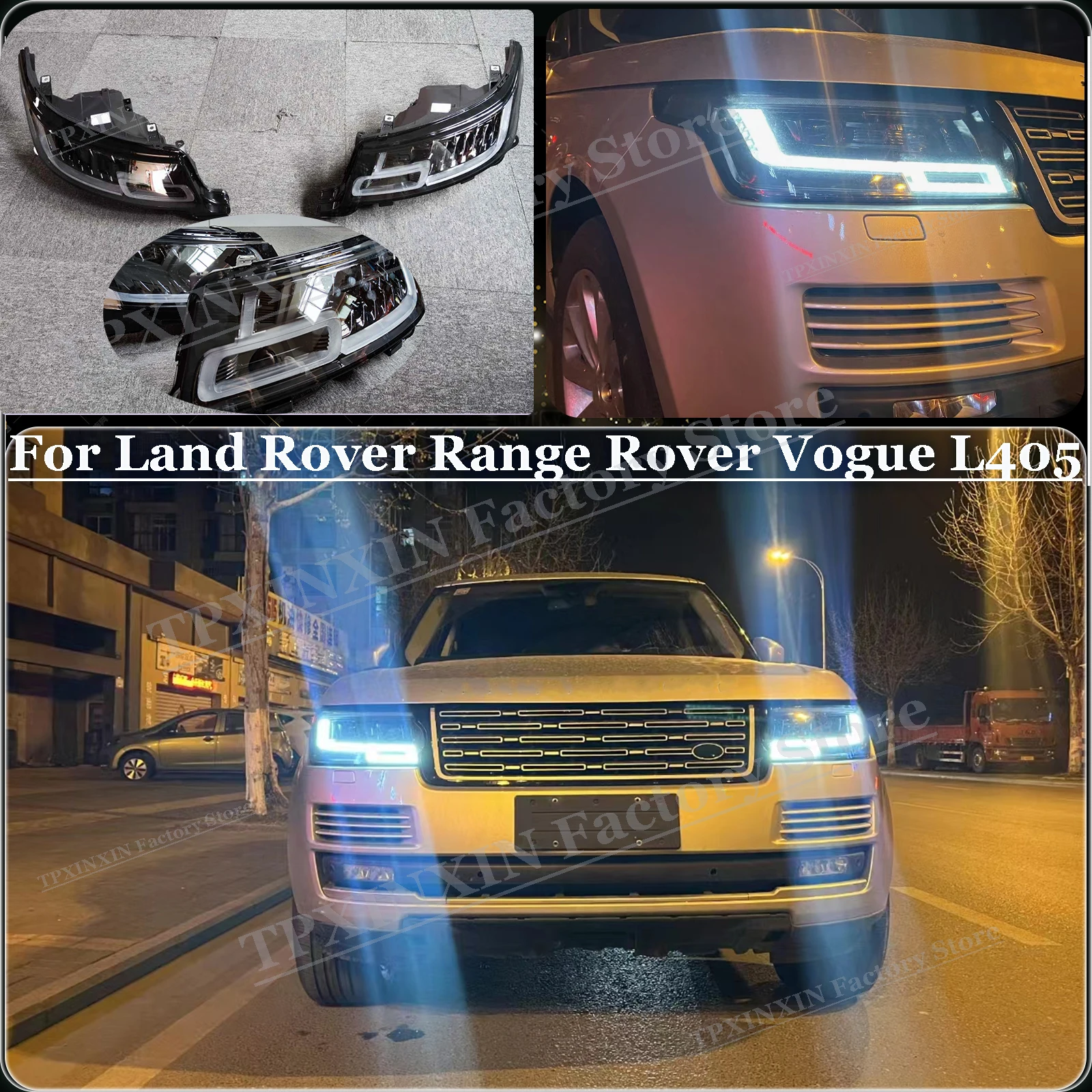 

Автомобильные светодиодные фары в сборе для Land Rover Range Rover Vogue L405, фары дальнего света, фары ближнего света